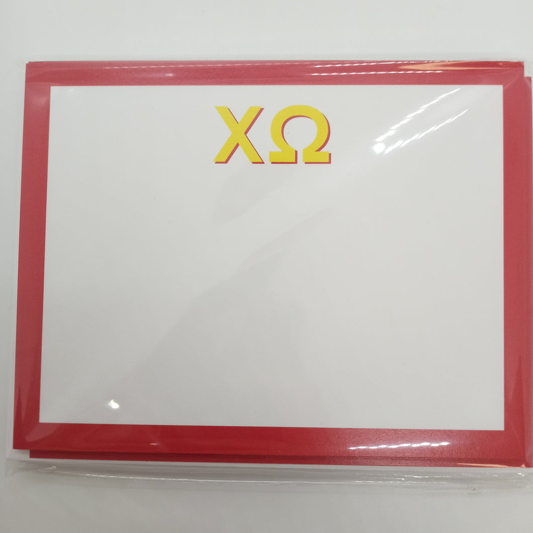 Shadow Letter Flat Notecards- Chi Omega