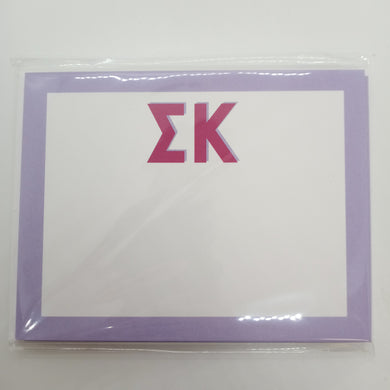 Shadow Letter Flat Notecards- Sigma Kappa