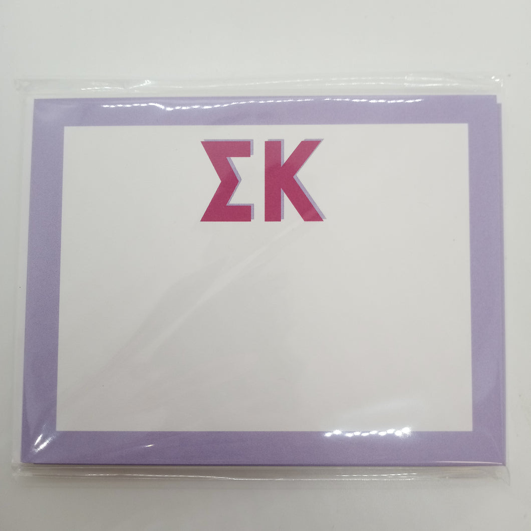 Shadow Letter Flat Notecards- Sigma Kappa