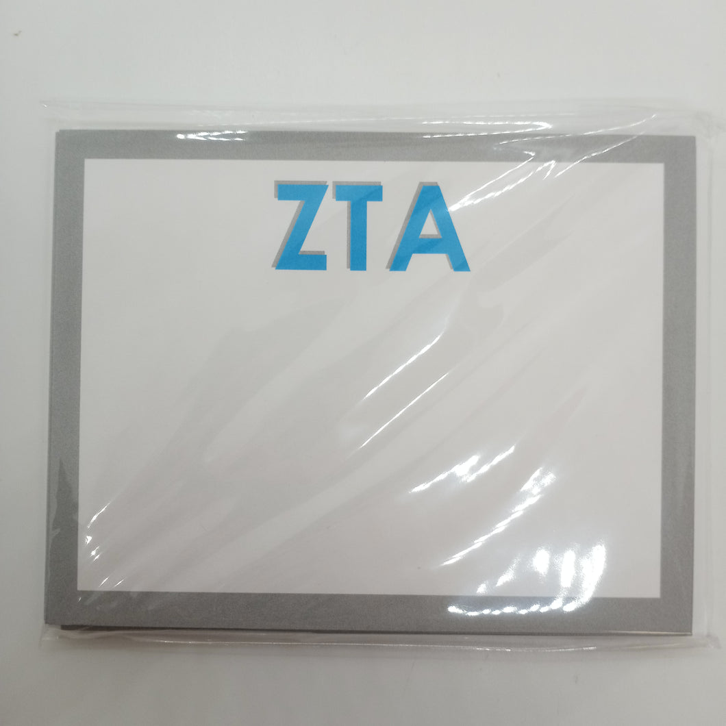 Shadow Letter Flat Notecards- Zeta Tau Alpha
