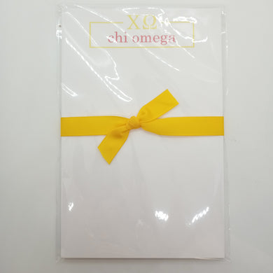 Letter and Name Notepad- Chi Omega