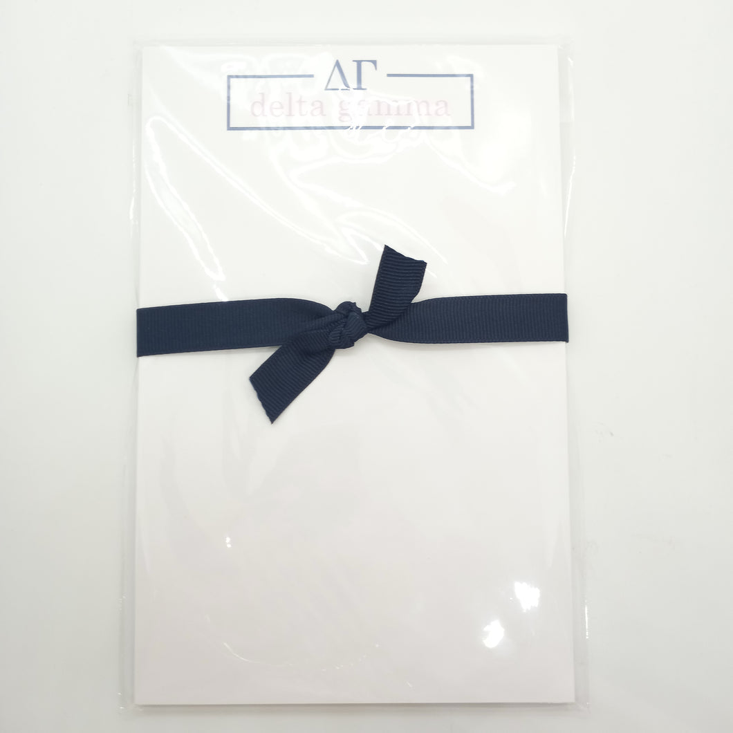 Letter and Name Notepad- Delta Gamma