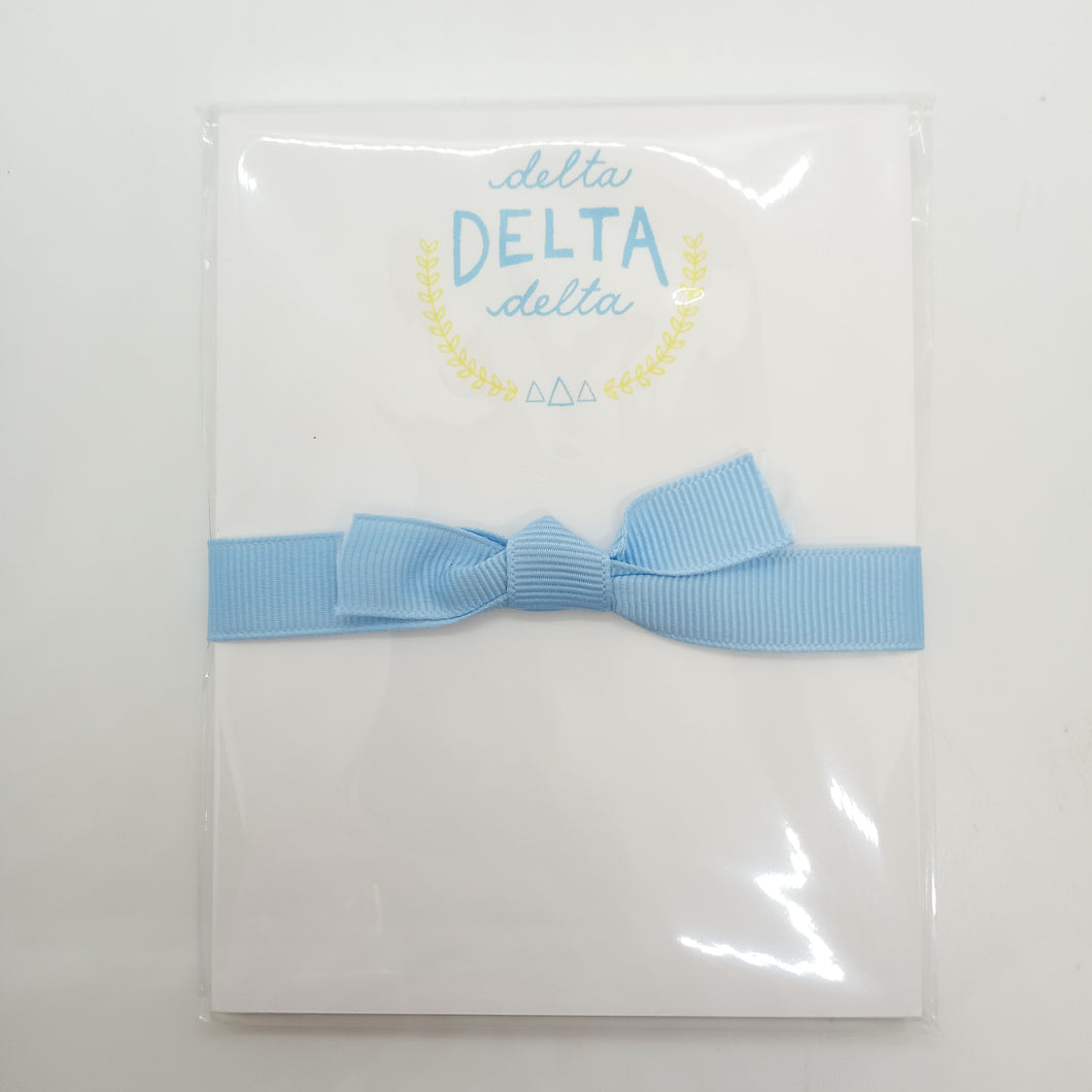 Hand-Lettered Mini Notepad- Delta Delta Delta
