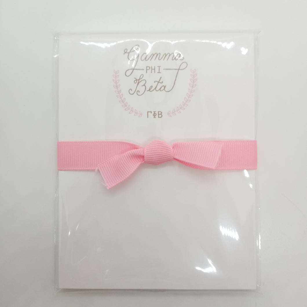 Hand-Lettered Mini Notepad- Gamma Phi Beta