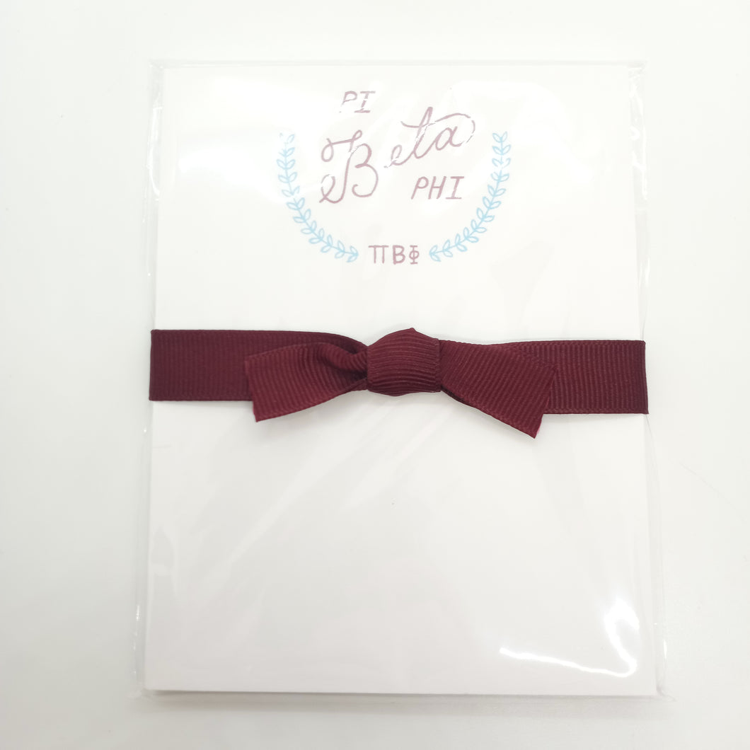 Hand-Lettered Mini Notepad- Pi Beta Phi