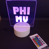 Etched Night Light- Phi Mu