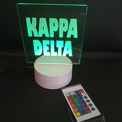 Etched Night Light- Kappa Delta