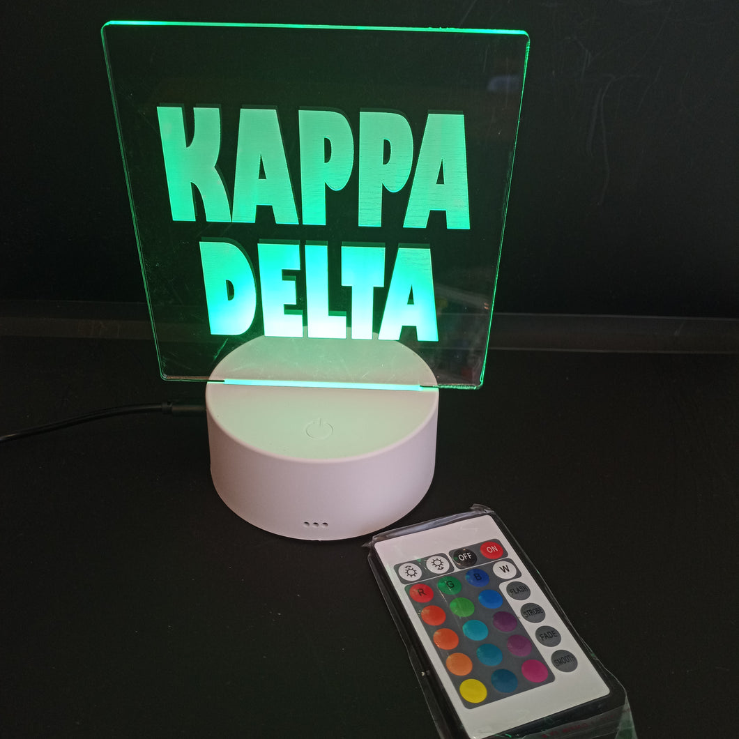 Etched Night Light- Kappa Delta