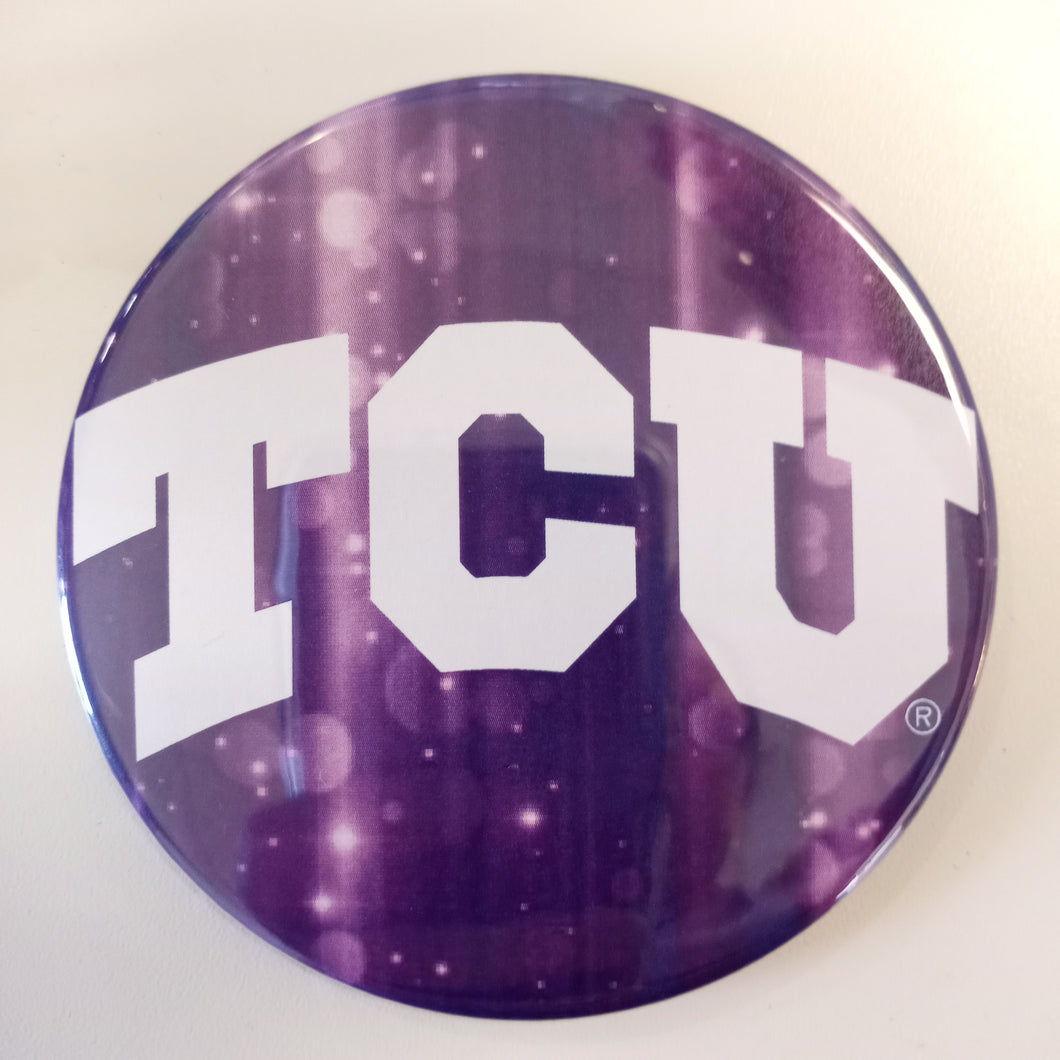 TCU Purple Sparkle Button