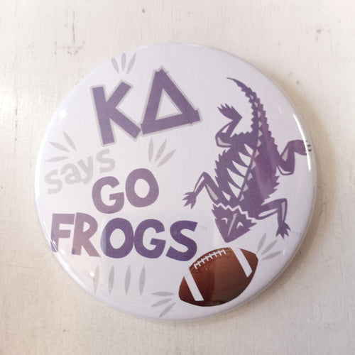 Flat Frog Football Button - Kappa Delta
