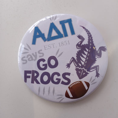 Flat Frog Football Button - Alpha Delta Pi