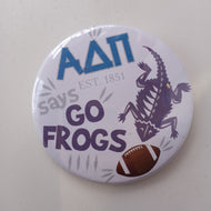 Flat Frog Football Button - Alpha Delta Pi