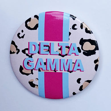 Cheetah Stripe Button - Delta Gamma