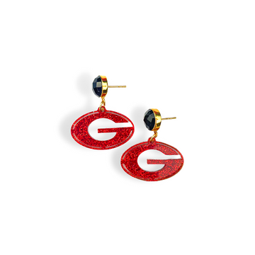Red Glitter Mini Georgia Power G Earrings