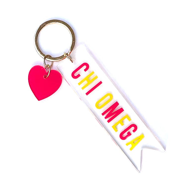 Acrylic Heart Keychain - Chi Omega