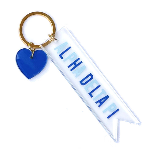 Acrylic Heart Keychain - Alpha Delta Pi