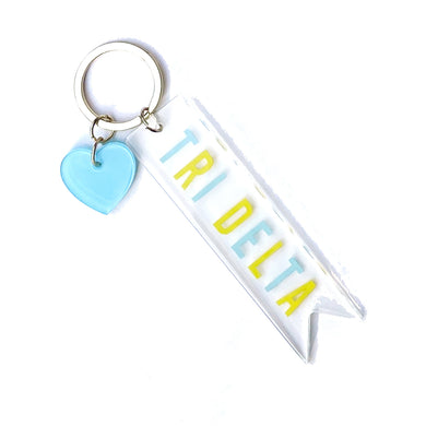 Acrylic Heart Keychain - Delta Delta Delta