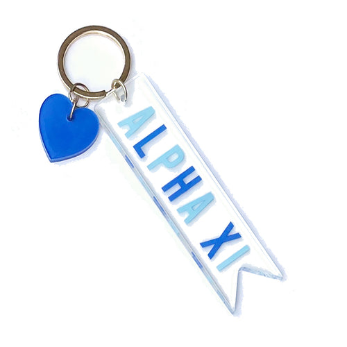 Acrylic Heart Keychain - Alpha Xi Delta