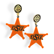 Orange and Black OSU Star Earrings