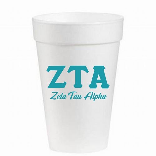 12-pack Styrofoam Cups- Zeta Tau Alpha