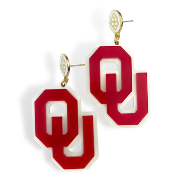 Crimson and White OU Earrings