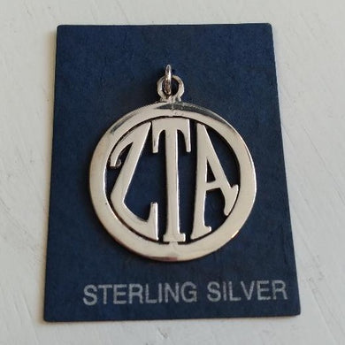 Lg Circle Monogram Pendant - Zeta Tau Alpha