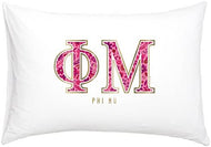Floral Letter Pillowcase - Phi Mu