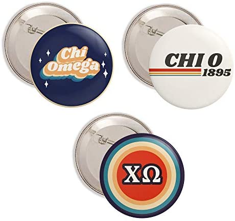 Retro Buttons- Chi Omega