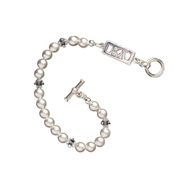 Swarovski White Pearl and Crystal Bracelet - Kappa Delta
