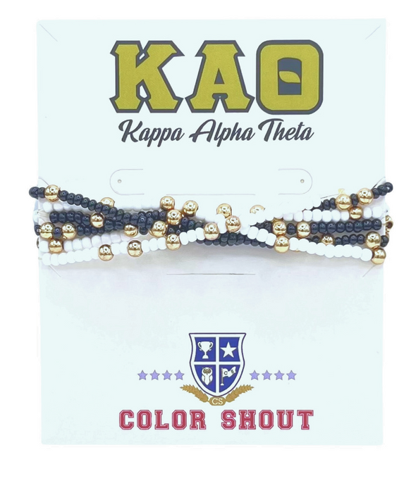 6 Beaded Stretch Bracelets- Kappa Alpha Theta