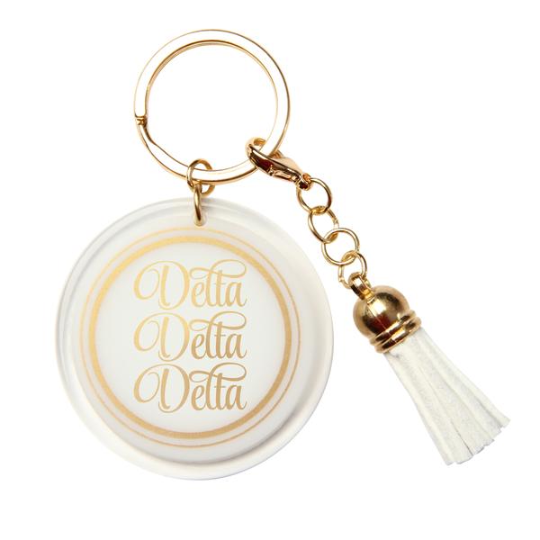 Gold Script Keychain - Delta Delta Delta