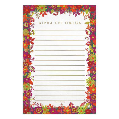 Floral Notepad - Alpha Chi Omega