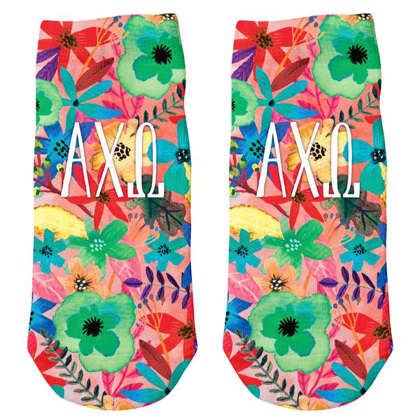 Floral Ankle Socks - Alpha Chi Omega