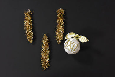 Gold and White Ornament - Alpha Chi Omega