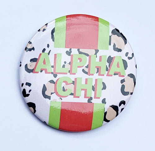 Cheetah Stripe Button - Alpha Chi Omega