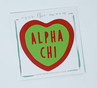 Sorority Heart Decal - Alpha Chi Omega