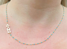 Side Set Enamel Bead Necklace- Alpha Delta Pi