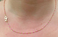 Side Set Enamel Bead Necklace- Delta Zeta