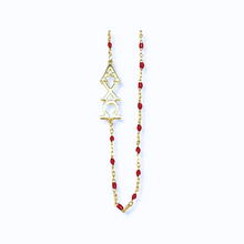 Side Set Enamel Bead Necklace- Alpha Chi Omega