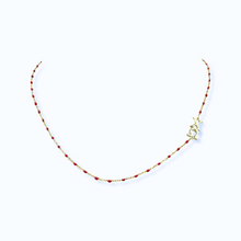 Side Set Enamel Bead Necklace- Chi Omega