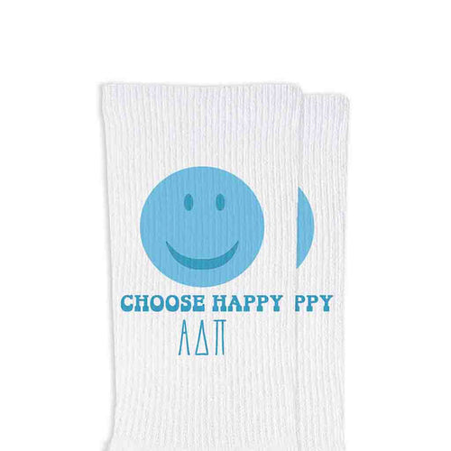 Choose Happy Crew Socks- Alpha Delta Pi