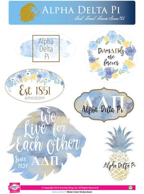 Watercolor Sticker Sheet - Alpha Delta Pi