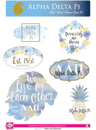 Watercolor Sticker Sheet - Alpha Delta Pi