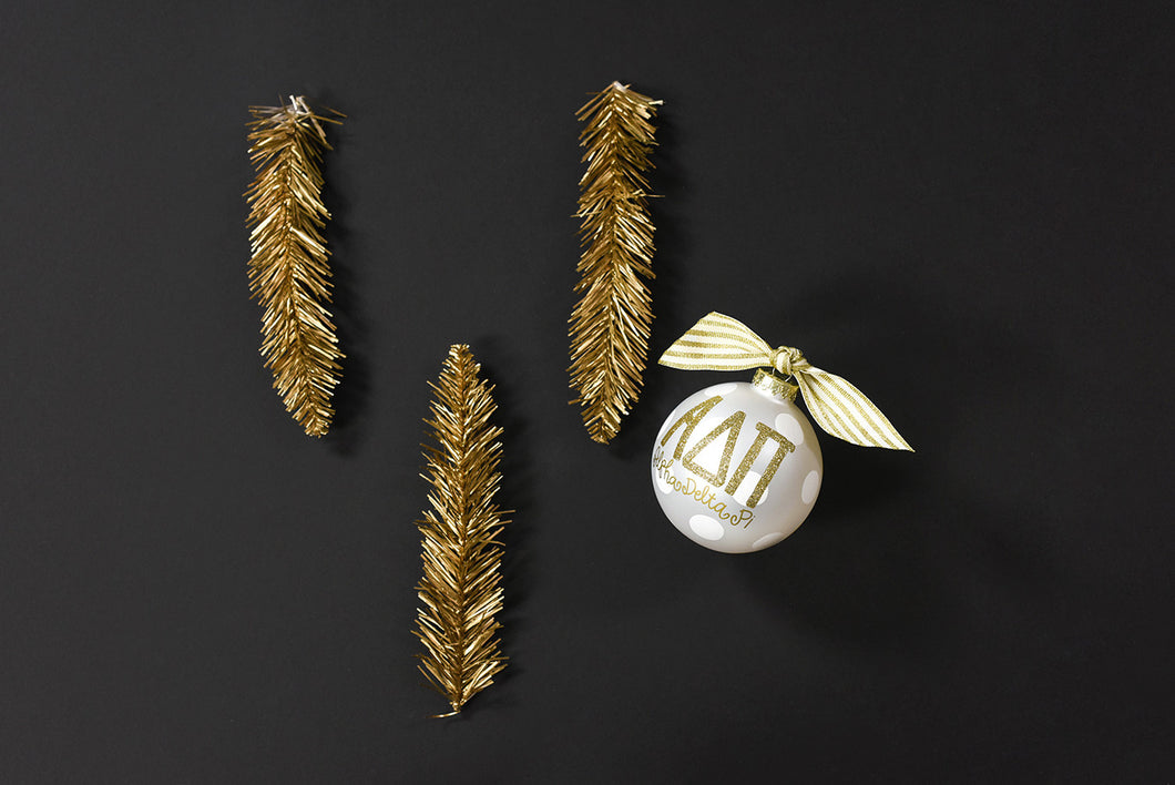 Gold and White Ornament - Alpha Delta Pi