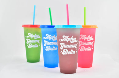 Color Changing Cup Set - Alpha Gamma Delta