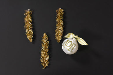 Gold and White Ornament - Alpha Omicron Pi