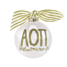 Gold and White Ornament - Alpha Omicron Pi