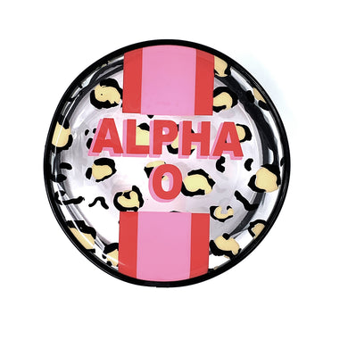 Leopard Stripe Cosmetic Bag - Alpha Omicron Pi