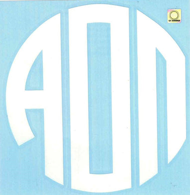 White Monogram Decal - Alpha Omicron Pi