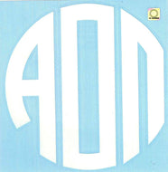 White Monogram Decal - Alpha Omicron Pi